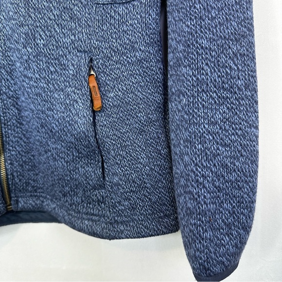 Columbia Knit Sweater Long Sleeve Hoodie Thick Winter Drawstring Full Zip Medium - Picture 5 of 11